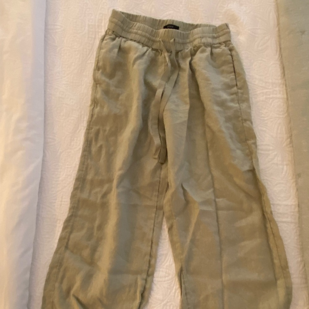 Jcrew Seaside linen wide leg pant.